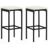  Set mobilier bar de grădină cu perne, 3 piese, negru, poliratan