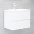  Set mobilier de baie, alb, lemn prelucrat