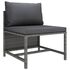  Set mobilier de grădină cu perne, 10 piese, gri, poliratan
