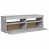  Comodă TV cu lumini LED, gri beton, 120x35x40 cm