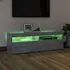  Comodă TV cu lumini LED, gri beton, 120x35x40 cm