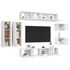  Set dulapuri TV, 8 piese, alb, lemn prelucrat