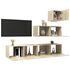  Set dulapuri TV, 4 piese, stejar sonoma, lemn prelucrat