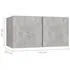  Set de dulapuri TV, 4 piese, gri beton, lemn prelucrat