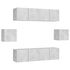  Set de dulapuri TV, 6 piese, gri beton, lemn prelucrat