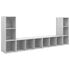  Dulapuri TV, 4 buc., gri beton, 107x35x37 cm, lemn prelucrat
