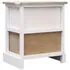  Noptiere, 2 buc., alb & natural, 38x28x45 cm, lemn paulownia