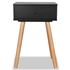  Noptiere din lemn masiv de pin 2 buc, 40 x 30 x 61 cm, negru