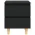  Noptiere cu picioare lemn masiv pin, 2 buc., negru, 40x35x50 cm