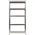  Raft rezistent cu 5 niveluri, argintiu, oțel/ lemn prelucrat