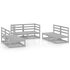  Set mobilier de grădină, 6 piese, gri, lemn masiv de pin
