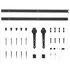 Set piese pentru ușă glisantă, negru, 183 cm, oțel  