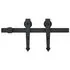  Set piese pentru ușă glisantă, negru, 183 cm, oțel  