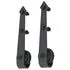  Set piese pentru ușă glisantă, negru, 183 cm, oțel  