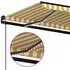  Copertină automată cu senzor vânt&LED, galben/alb, 350x250 cm
