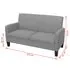  Canapea cu 2 locuri, 135 x 65 x 76 cm, gri deschis