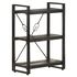  Bibliotecă cu 3 rafturi, negru, 60x30x80 cm, lemn masiv mango