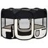  Țarc de câini pliabil cu sac de transport, negru, 125x125x61 cm
