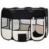  Țarc de câini pliabil cu sac de transport, negru, 125x125x61 cm