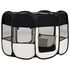  Țarc de câini pliabil cu sac de transport, negru, 125x125x61 cm