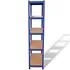  Raft depozitare cu 5 niveluri, albastru, oțel&lemn prelucrat