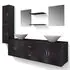  Set mobilier baie format din 9 piese cu chiuvete incluse, Negru