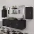  Set mobilier baie format din 9 piese cu chiuvete incluse, Negru