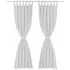 Draperii micro-satin cu bride, 140 x 245 cm, alb, 2 buc.