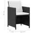  Set mobilier de exterior cu perne, 11 piese, negru, poliratan