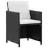  Set mobilier de exterior cu perne, 11 piese, negru, poliratan