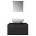  Set mobilier baie 4 piese cu chiuvetă și robinet incluse, Negru