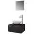 Set mobilier baie 4 piese cu chiuvetă și robinet incluse, Negru