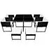  Set mobilier de exterior cu perne, 9 piese, negru, poliratan