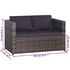  Set mobilier bistro cu perne, 3 piese, gri, poliratan  
