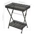  Măsuță de ceai pliabilă stil vintage negru 58x35x72 cm metal