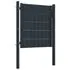  Poartă de gard, antracit, 100x101 cm, PVC și oțel  
