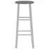  Set mobilier de bar, 3 piese, negru, lemn și oțel