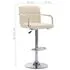 Scaune de bar, 2 buc., crem, material textil
