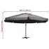  Umbrelă de soare de exterior, stâlp aluminiu, antracit, 600 cm