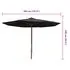  Umbrelă de soare de exterior, stâlp din lemn, negru, 350 cm