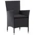  Set mobilier de exterior, 9 piese, negru, poliratan