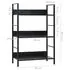  Etajeră cărți 3 rafturi, negru, 60x27,6x90,5 cm, lemn prelucrat