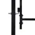  Poartă de gard, o ușă, cu vârf suliță, negru, 1 x 1,2 m, oțel