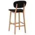  Scaune de bar, 2 buc., negru, material textil
