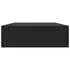  Raft de perete suspendat cu sertar, negru, 48 x 25 x 8 cm