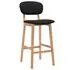  Scaune de bar, 2 buc., negru, material textil