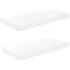  Rafturi de perete, 2 buc., alb extralucios, 50x23x3,8 cm, MDF