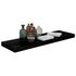  Rafturi de perete 2 buc., negru extralucios, 80x23,5x3,8 cm MDF