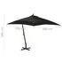  Umbrelă suspendată cu stâlp, negru, 3x3 m, lemn masiv de brad