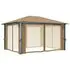 Pavilion cu perdele, gri taupe, 400 x 300 cm, aluminiu